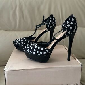 Shoe Dazzle Heart Polka Dot Heels